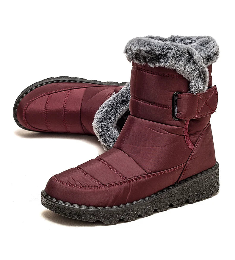 Women's Boots 2023 New Winter Shoes For Women Heeled Winter Boots Waterproof Snow Boots Elegant Warm Fur Winter Footwear Female