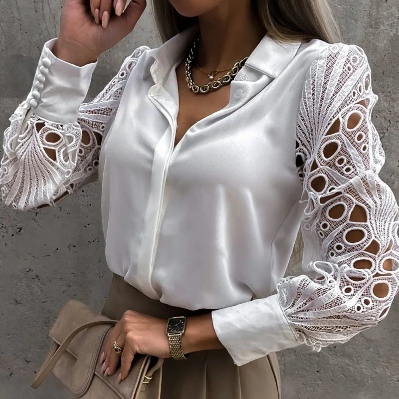 Women Chiffon Blouses 2025 Casual Stand Collar