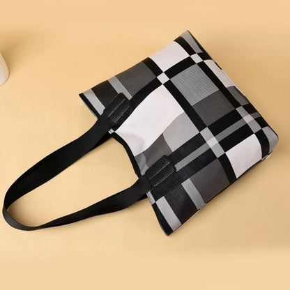 Striped plaid tote bag for women, new fashionable women's shoulder bag, handbag for women, commuting bag, big bag for women-LJX