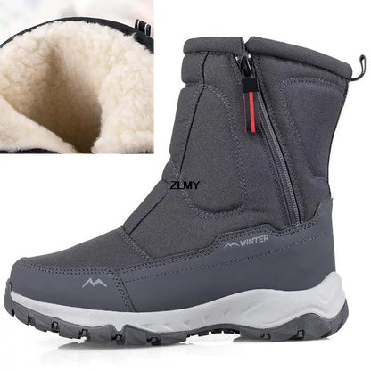 Waterproof Men Women Snow Boots High Top Ankle Winter Boots Platform Warm Plush