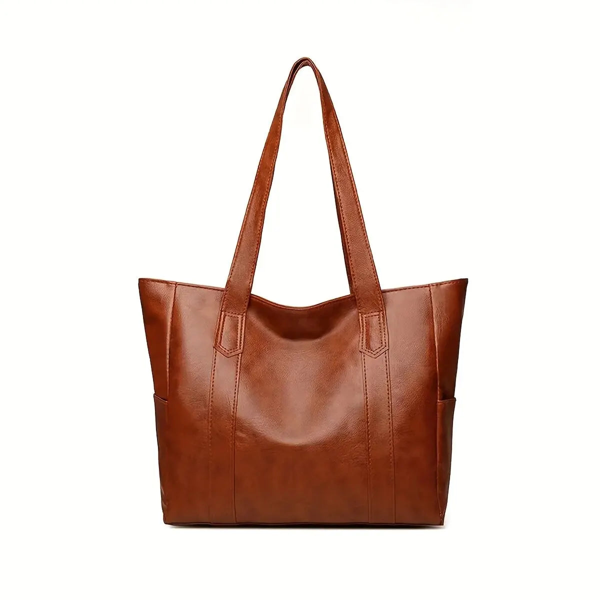 Vintage Large Capacity Tote Bag, Retro Vegan Shoulder Bag, Women's Casual Handbag For Commute