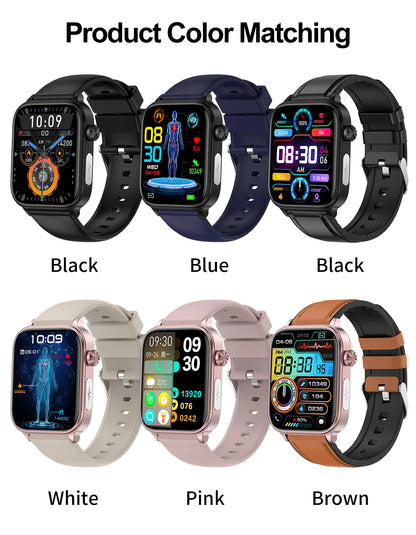 2024 New Medical Grade Smart Watch Women Blood Lipid Uric Acid Monitor Bluetooth Call SOS Watches Sport Health Smartwatch Men