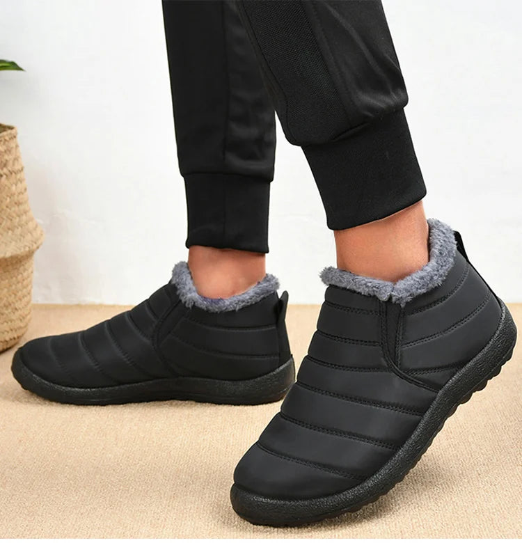 Men's Boots Slip On Winter Shoes For Men Ankle Boots Winter Booties For Men Fur Shoes Waterproof Snow Boots Warm Casual Botas