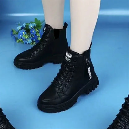 Shoes Fashion Winter Warm Women Black Casual Shoes Plus Velvet All-Match Sneakers Thick-Soled Cotton Fats Zapatillas Mujer 2023