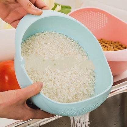 Rice Sieve Plastic Colander Kitchen Drain Basket with Handles Rice Bowl Strainer Strainer Basket Sink Drain Kitchen Tools